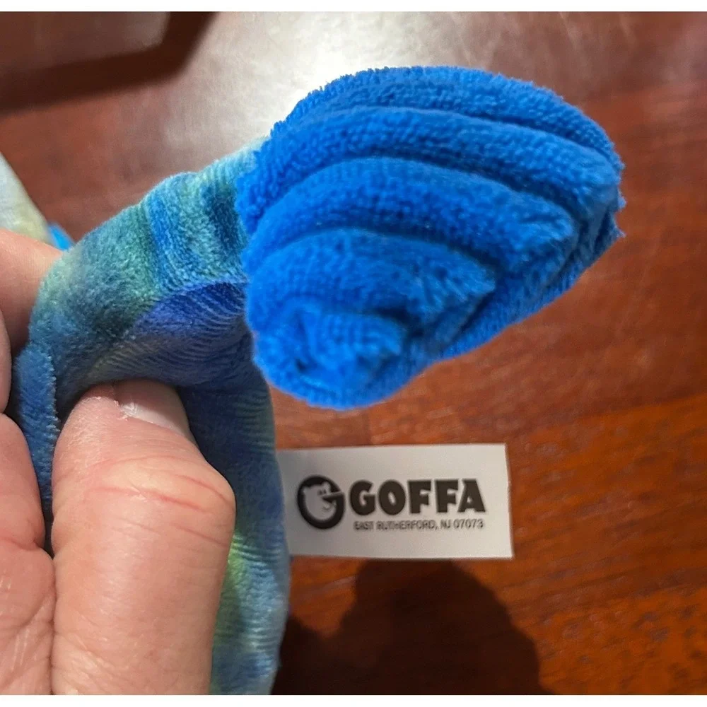 Goffa Blue Green Tie Dye Triceratops Plush Dinosaur Backpack Kids Adjustable Bag